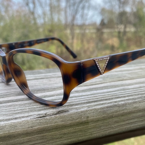 Guess Accessories - Guess Glasses Frames Brown Tortoise GU7265 Crystal logo